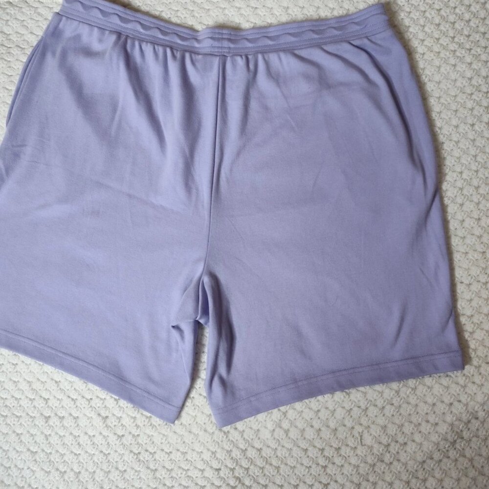 Hasting & Smith Women's Lavender Sweat Shorts Pull On Elastic Drawstring Size 2X